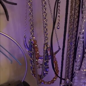 Elegant Silver and Brown Necklace